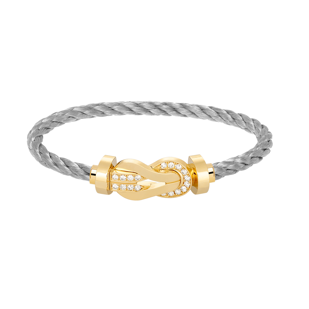 Jewelicorn Chance Armband mit großer 8-stelliger Schnalle und Halbdiamanten, Gold