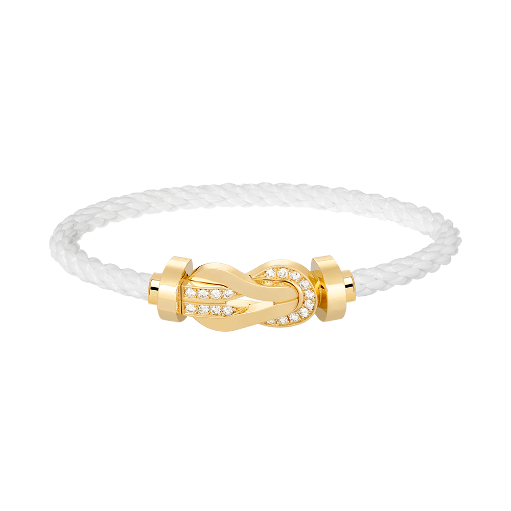 Jewelicorn Chance Armband mit großer 8-stelliger Schnalle und Halbdiamanten, Gold