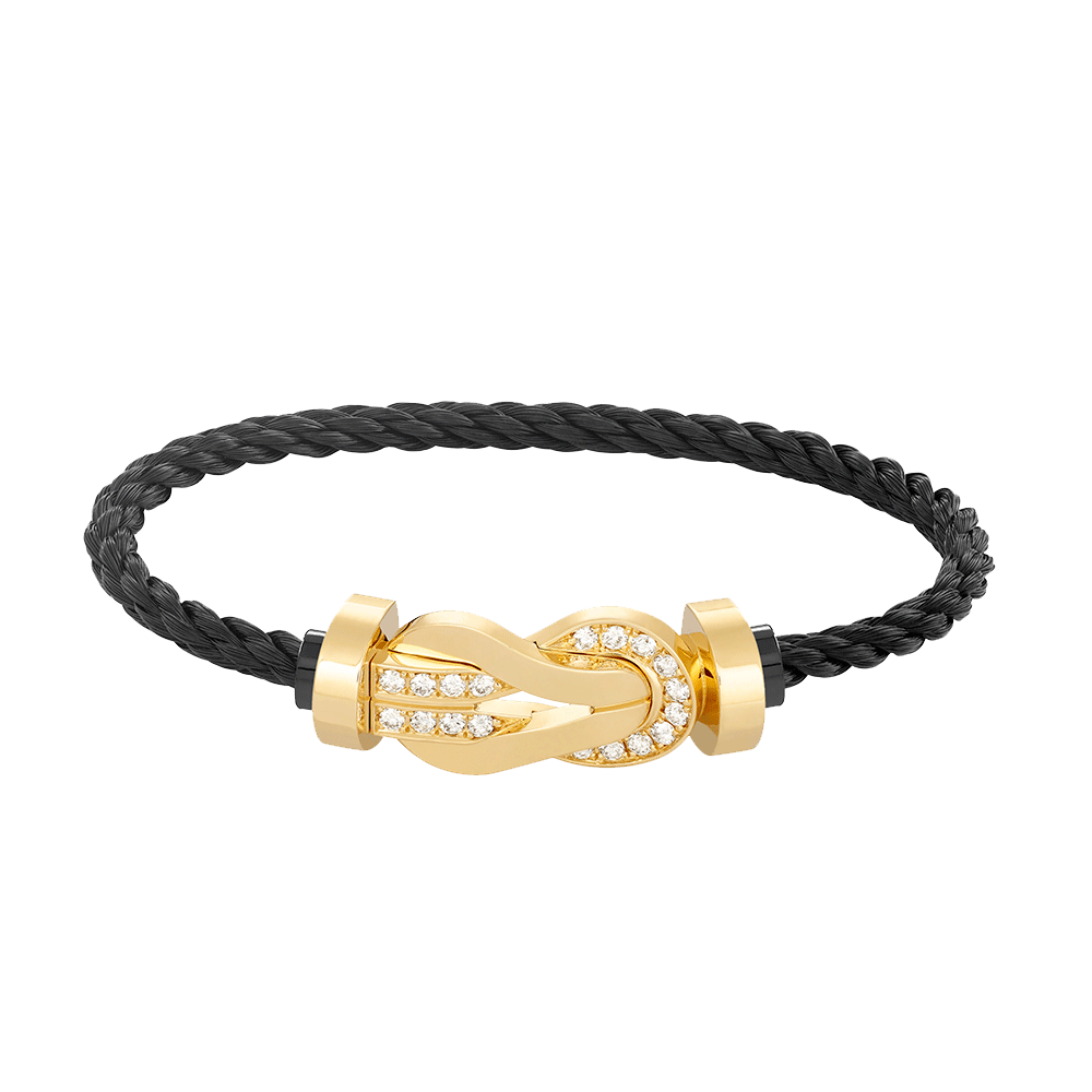 Jewelicorn Chance Armband mit großer 8-stelliger Schnalle und Halbdiamanten, Gold