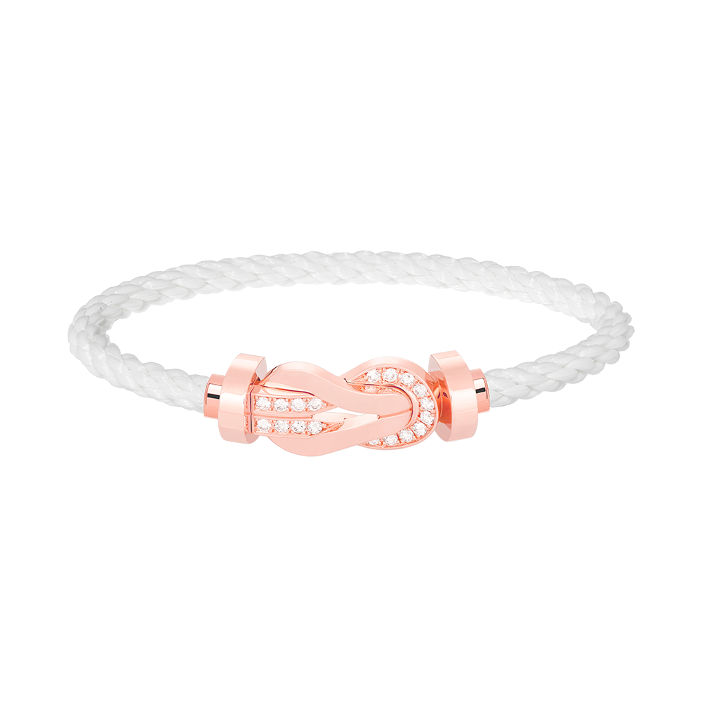 Jewelicorn Chance Armband mit großer 8-stelliger Schnalle und Halbdiamanten in Roségold