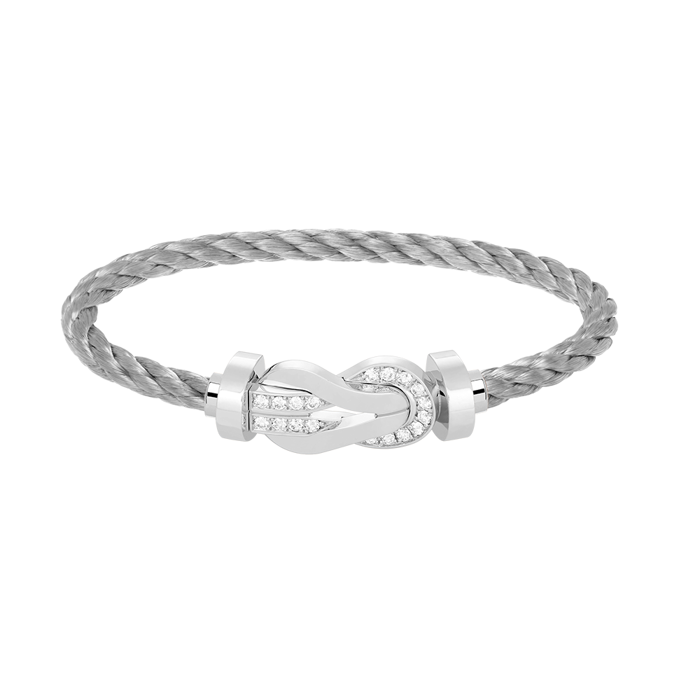 Jewelicorn Chance Armband mit großer 8-stelliger Schnalle und Halbdiamant, Silber