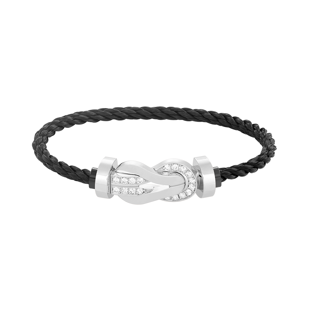 Jewelicorn Chance Armband mit großer 8-stelliger Schnalle und Halbdiamant, Silber