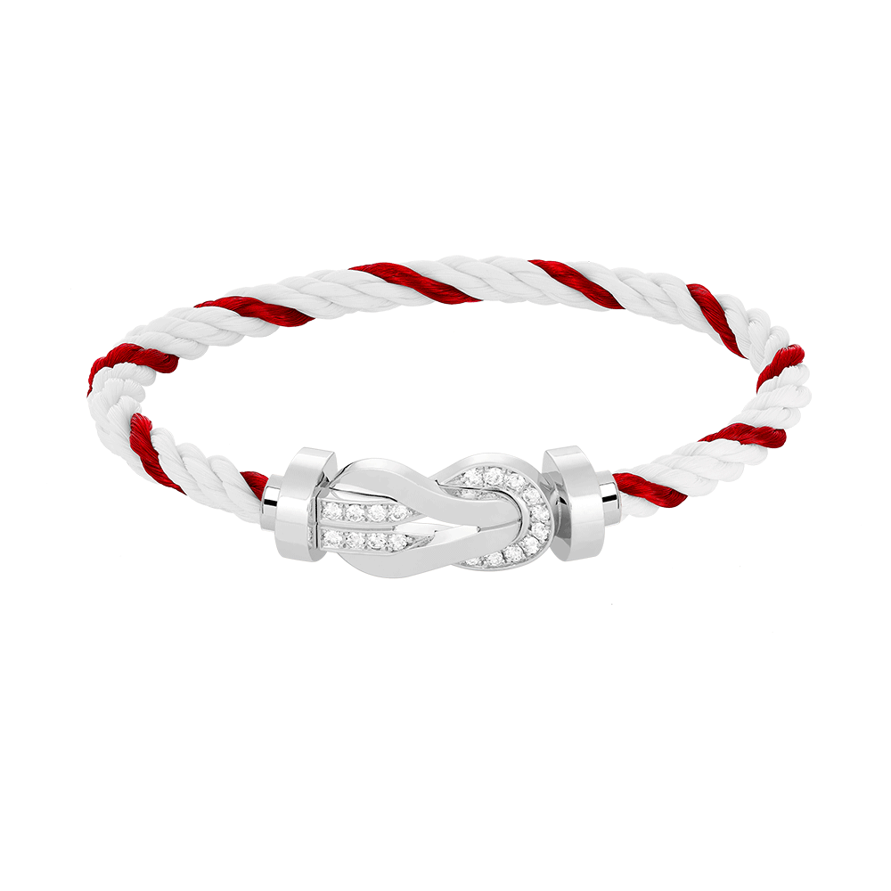Jewelicorn Chance Armband mit großer 8-stelliger Schnalle und Halbdiamant, Silber