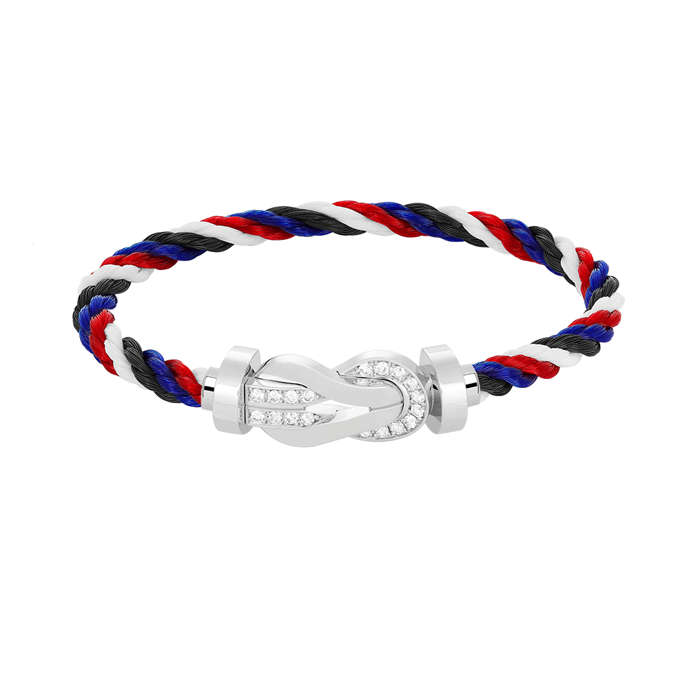 Jewelicorn Chance Armband mit großer 8-stelliger Schnalle und Halbdiamant, Silber