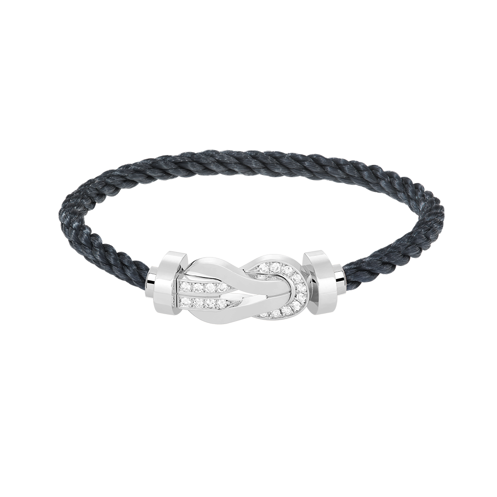 Jewelicorn Chance Armband mit großer 8-stelliger Schnalle und Halbdiamant, Silber