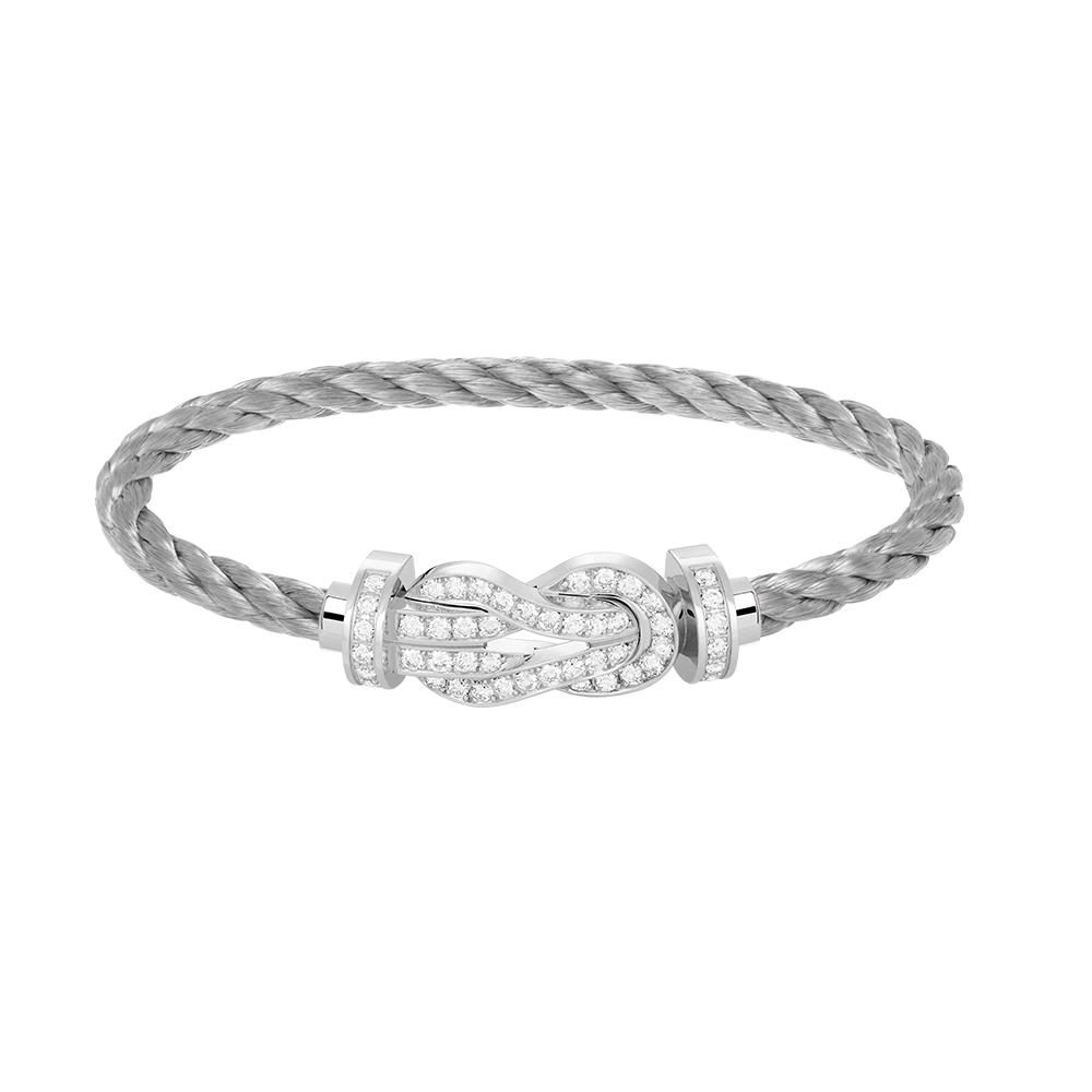 Jewelicorn Chance Armband mit großer 8-stelliger Schnalle, Volldiamant-Armband, Silber