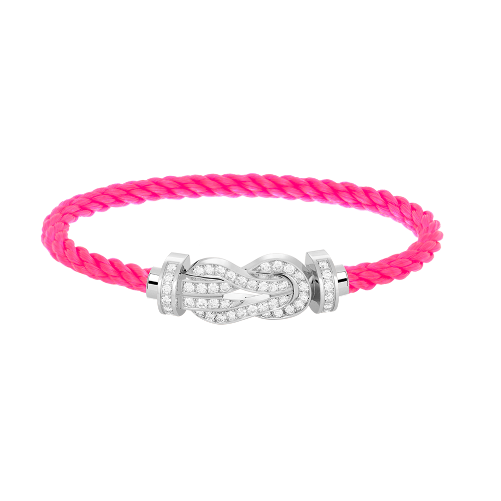 Jewelicorn Chance Armband mit großer 8-stelliger Schnalle, Volldiamant-Armband, Silber