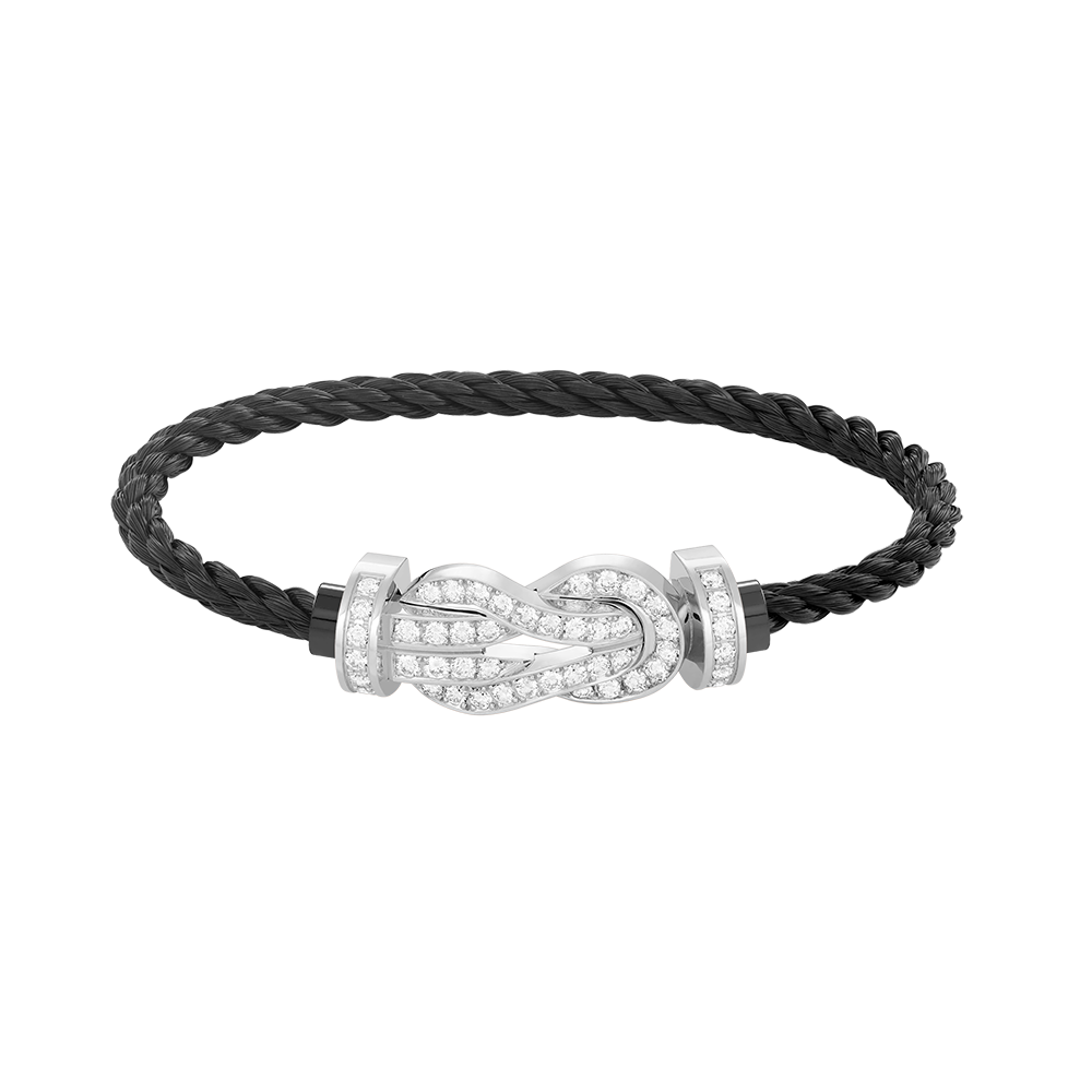 Jewelicorn Chance Armband mit großer 8-stelliger Schnalle, Volldiamant-Armband, Silber
