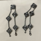 [⭐JeweliWhal]CLOVER 5 MOTIF BLACK BRACELET