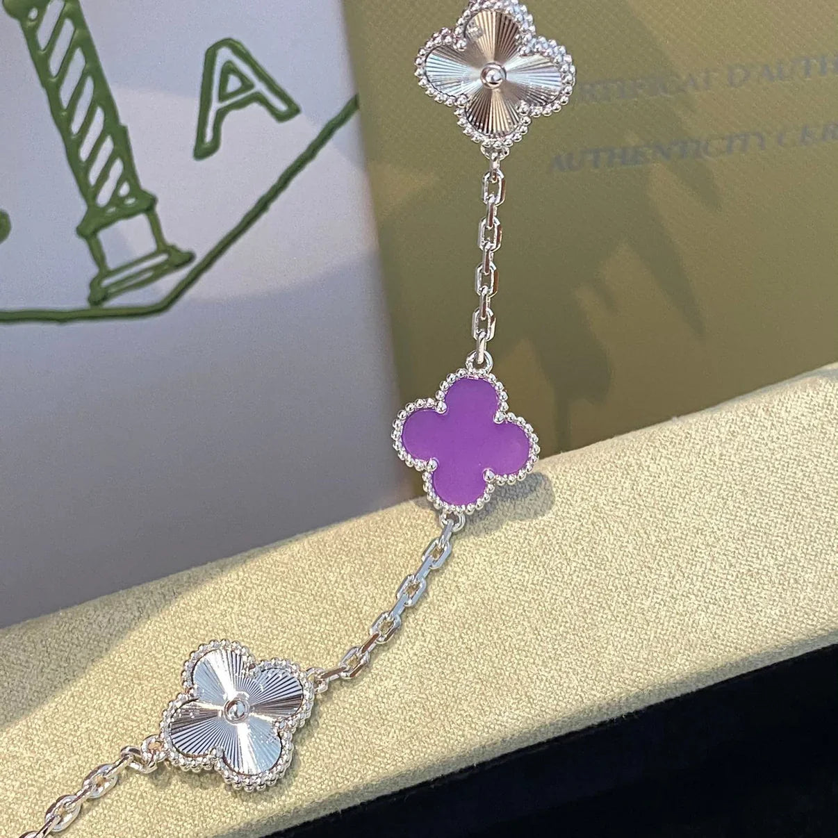 [⭐JeweliWhal] CLOVER 5 MOTIF VIOLET BRACELET COLLECTION