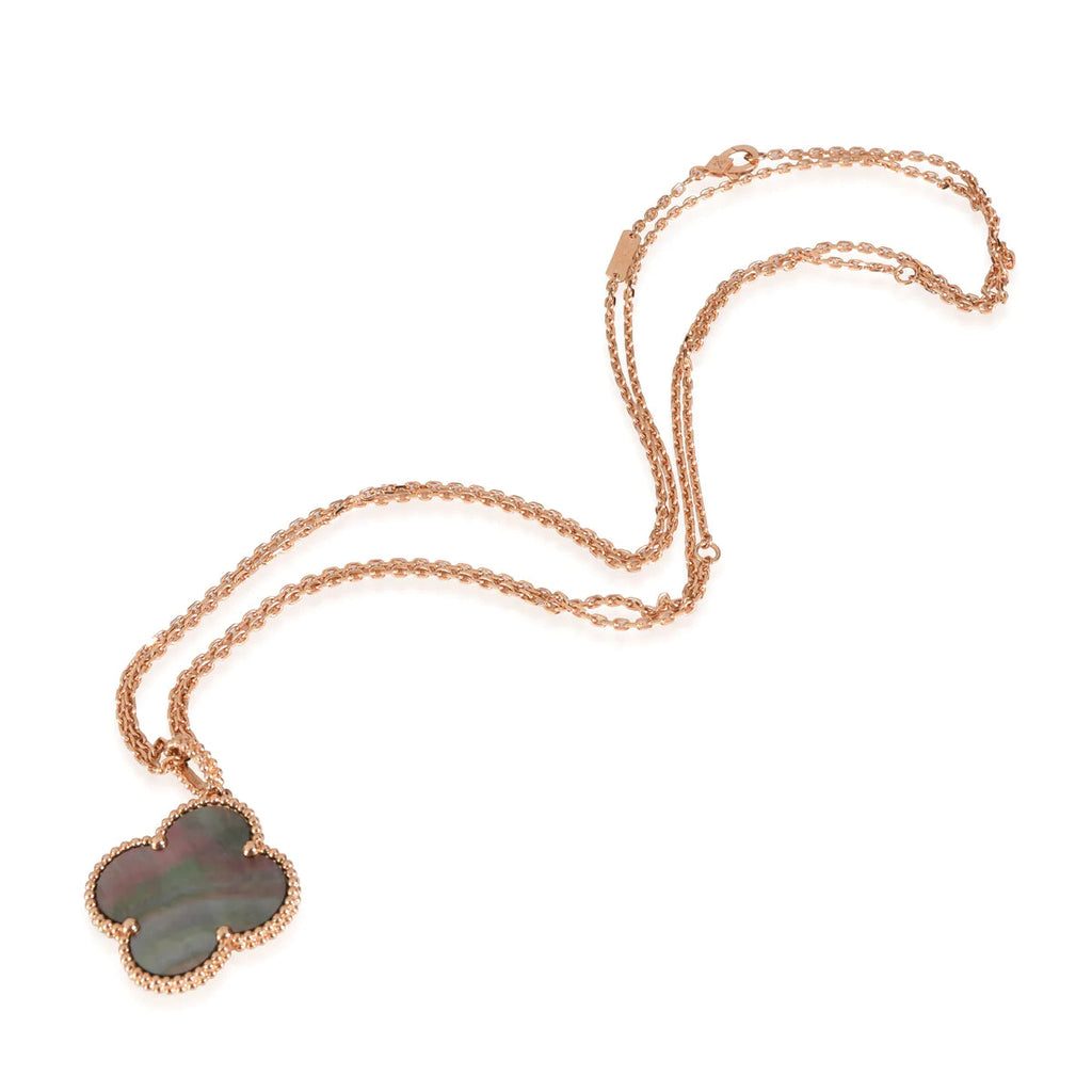 ¡®Jewelicorn¡¯CLOVER 25MM GOLD DARK MOP BIG CLOVER NECKLACE