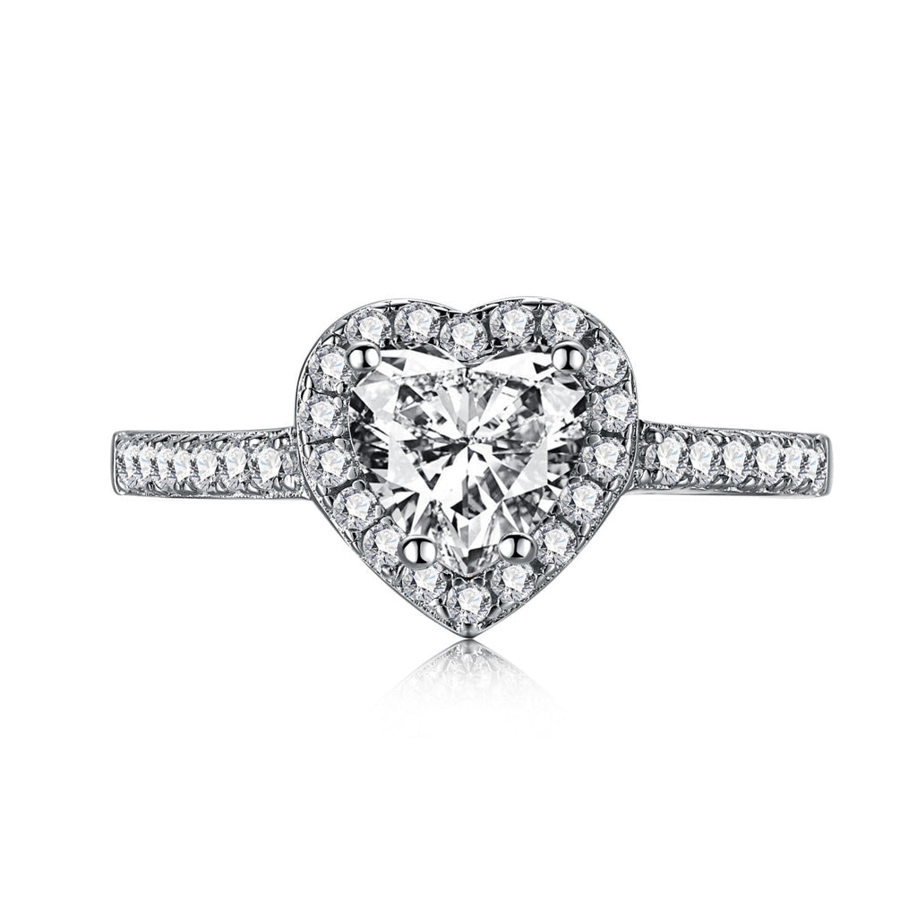[Tonmkive Jewelry]Eternity Splashy Romantic Heart Shape Lover Ring