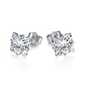 [Tonmkive Jewelry]Stylish Shiny Square Center Stone Stud Earrings