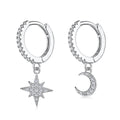 [Tonmkive Jewelry]Star and Moon Asymmetric Earrings