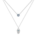 [Tonmkive Jewelry]Demon Eye Hamsa Palm Necklace