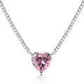 [Tonmkive Jewelry]8.0 Carat Versatile Colorful Sweet Heart-Shaped Tennis Necklace