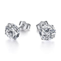 [Tonmkive Jewelry]Stylish Shiny Round Center Stone Stud Earrings