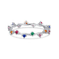 [Tonmkive Jewelry]Radiant Colorful Round Cut Daily Ring
