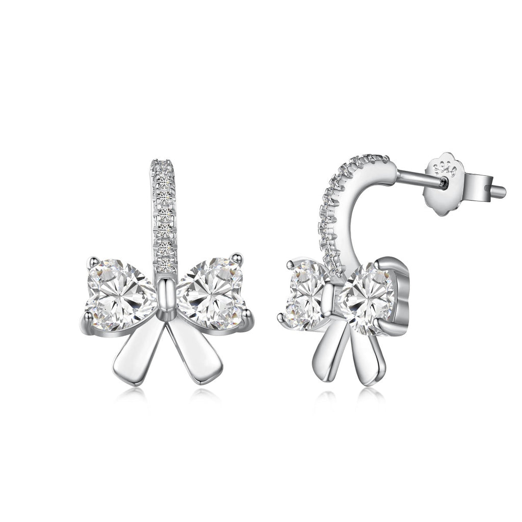 [Tonmkive Jewelry]Exquisite Earrings With Heart-Shaped Bow Design