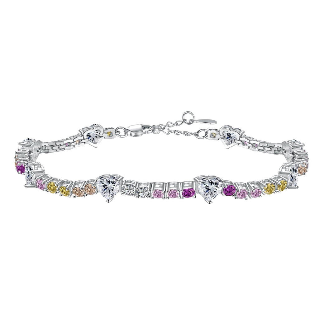[Tonmkive Jewelry]Romantic Heart Shape Round Cut Lover Bracelet