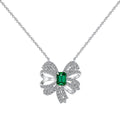 [Tonmkive Jewelry]Luxurious Flower Shape Emerald Cut Necklace