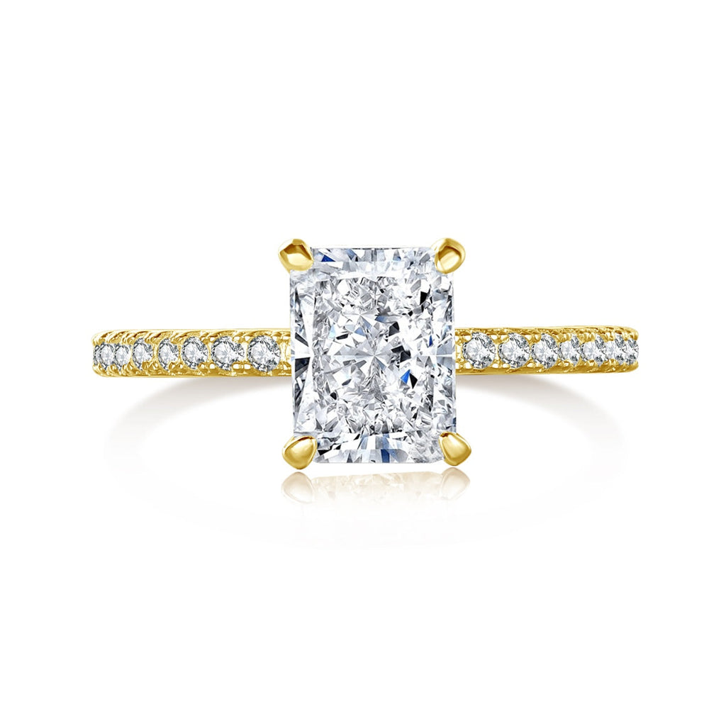 [Tonmkive Jewelry]2.0 Carat Dazzling Sparkling Radiant Cut Party Ring