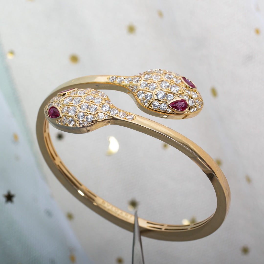 ¡®Jewelicorn¡¯SERPENTI ARMBAND ROSA GOLD DIAMANT DOPPELSCHLANGE