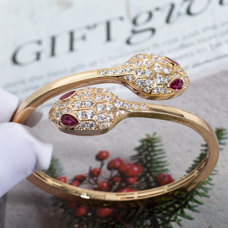 ¡®Jewelicorn¡¯SERPENTI ARMBAND ROSA GOLD DIAMANT DOPPELSCHLANGE