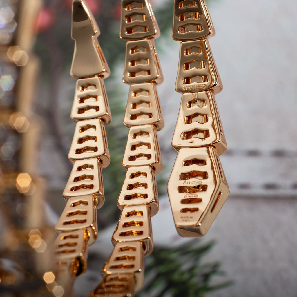 ®Jewelicorn® セルペンティ ブレスレット ピンクゴールド ダイヤモンド ダブルロウ