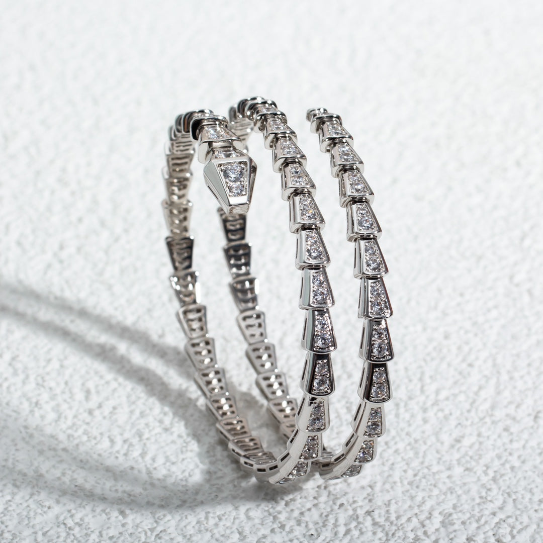 ¡®Jewelicorn¡¯SERPENTI ARMBAND SILBER DIAMANT DOPPELREIHE
