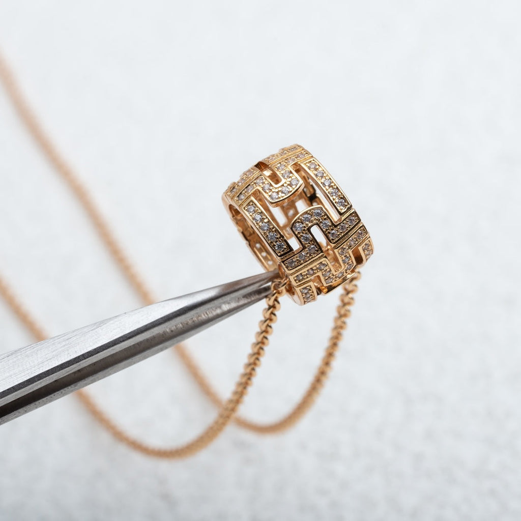 Jewelicorn Parentesi Halskette, roségolden, mit Diamanten