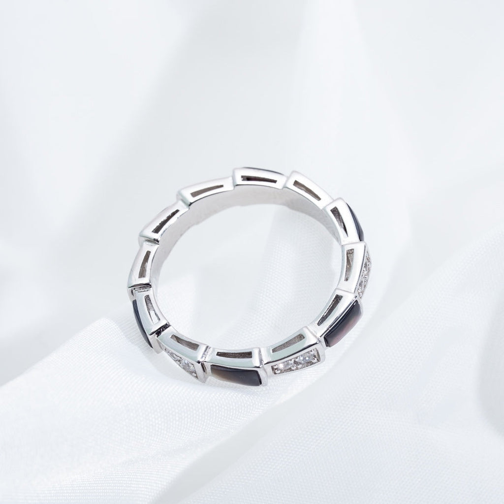 ®Jewelicorn™ SERPENTI RING SILBER DIAMANT SCHWARZER MOP 3MM