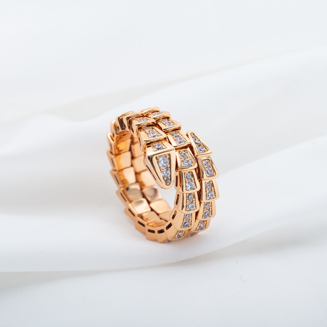 ¡®Jewelicorn¡¯SERPENTI RING ROSA GOLD DIAMANT DOPPELREIHE