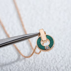 Jewelicorn GARI Halskette aus roségoldenem Malachit