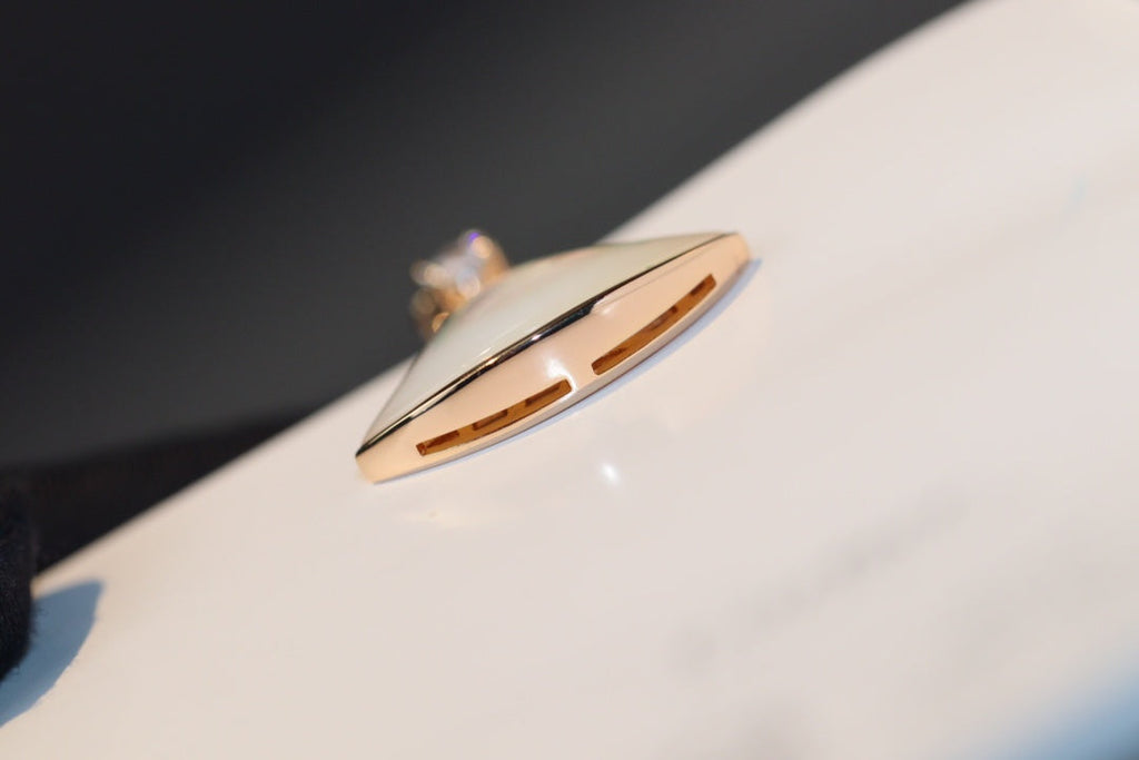 ®Jewelicorn®ドリームネックレス ホワイトモップ ピンクゴールド ダイヤモンド1個