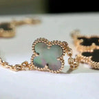 Jewelicorn Armband mit Kleeblattmotiv (5-teilig) in Grau