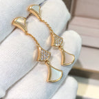 ®Jewelicorn®ドリームイヤリング 3モチーフ ダイヤモンド モップ ピンクゴールド