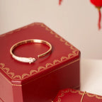 ®Jewelicorn® パンテール ローズゴールド ダイヤモンド オープンブレスレット