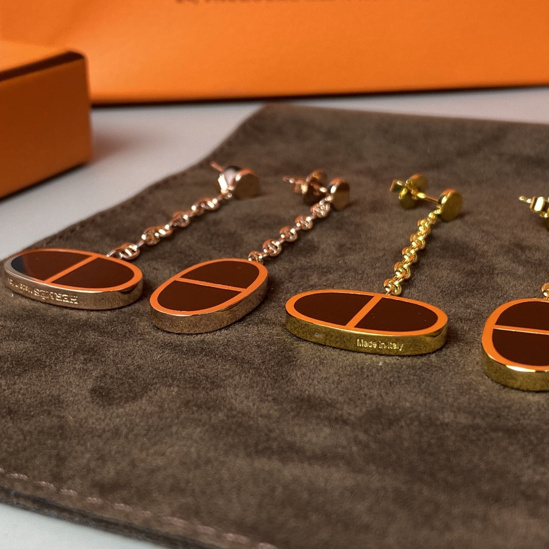 ¡®Jewelicorn¡¯CHAINE VERSO BLACK CERAMIC EARRINGS