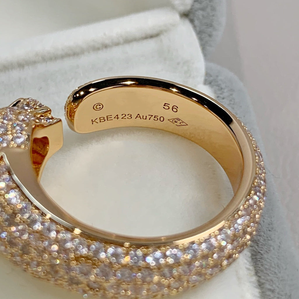 Jewelicorn Panthere Ring aus rosafarbenem Gold mit Diamanten