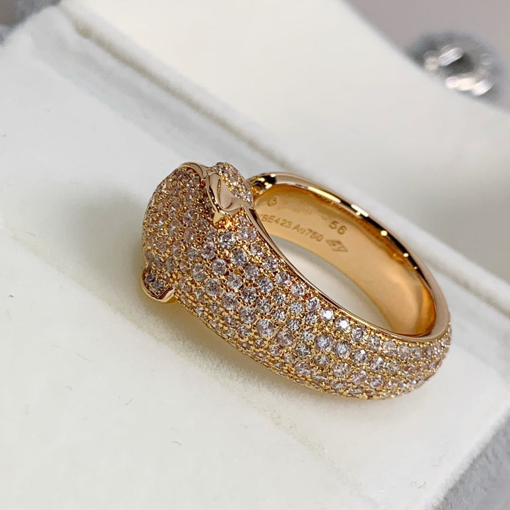 Jewelicorn Panthere Ring aus rosafarbenem Gold mit Diamanten
