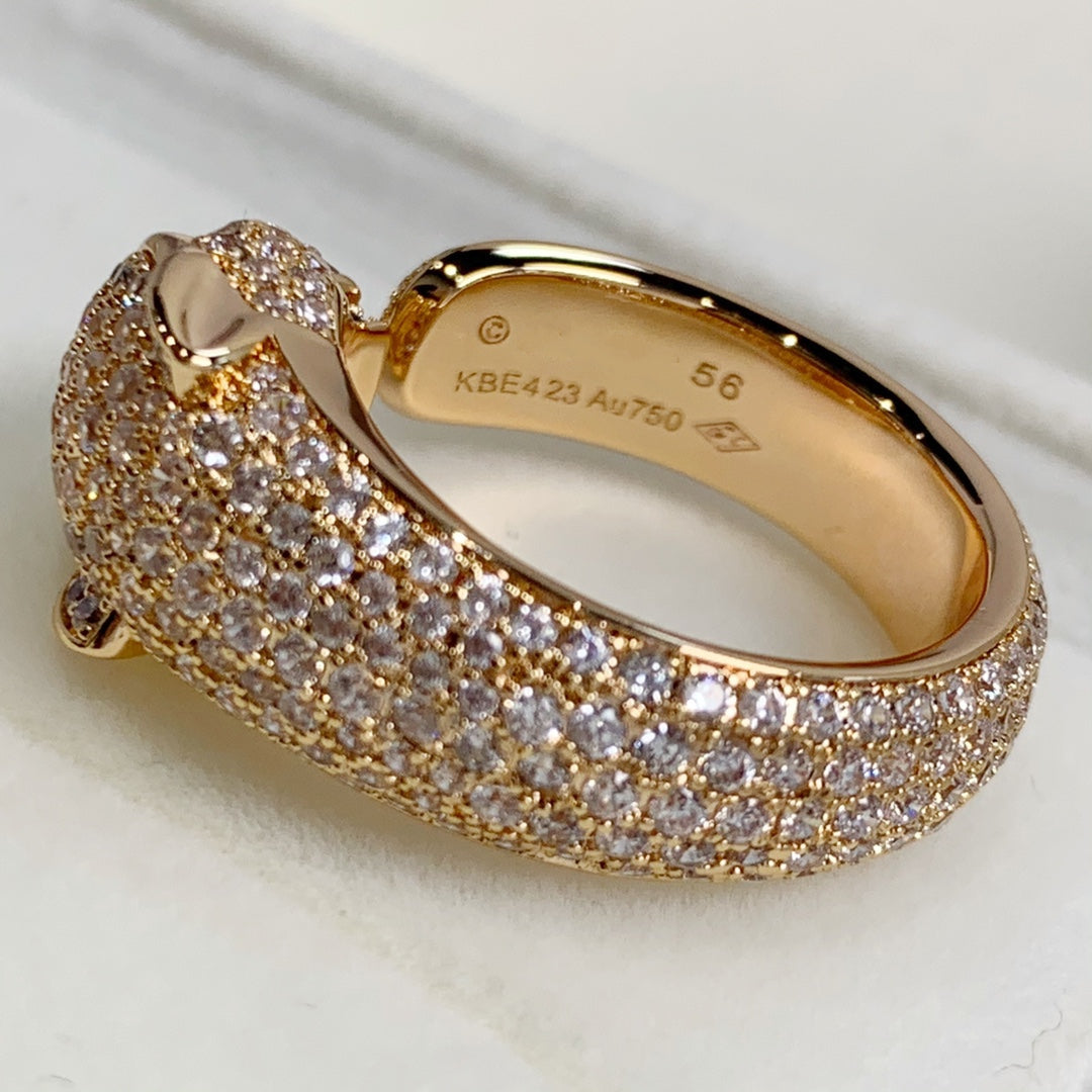 Jewelicorn Panthere Ring aus rosafarbenem Gold mit Diamanten