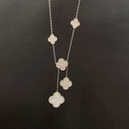 ¡®Jewelicorn¡¯CLOVER 5 MOTIFS SILVER DIAMONDS NECKLACE