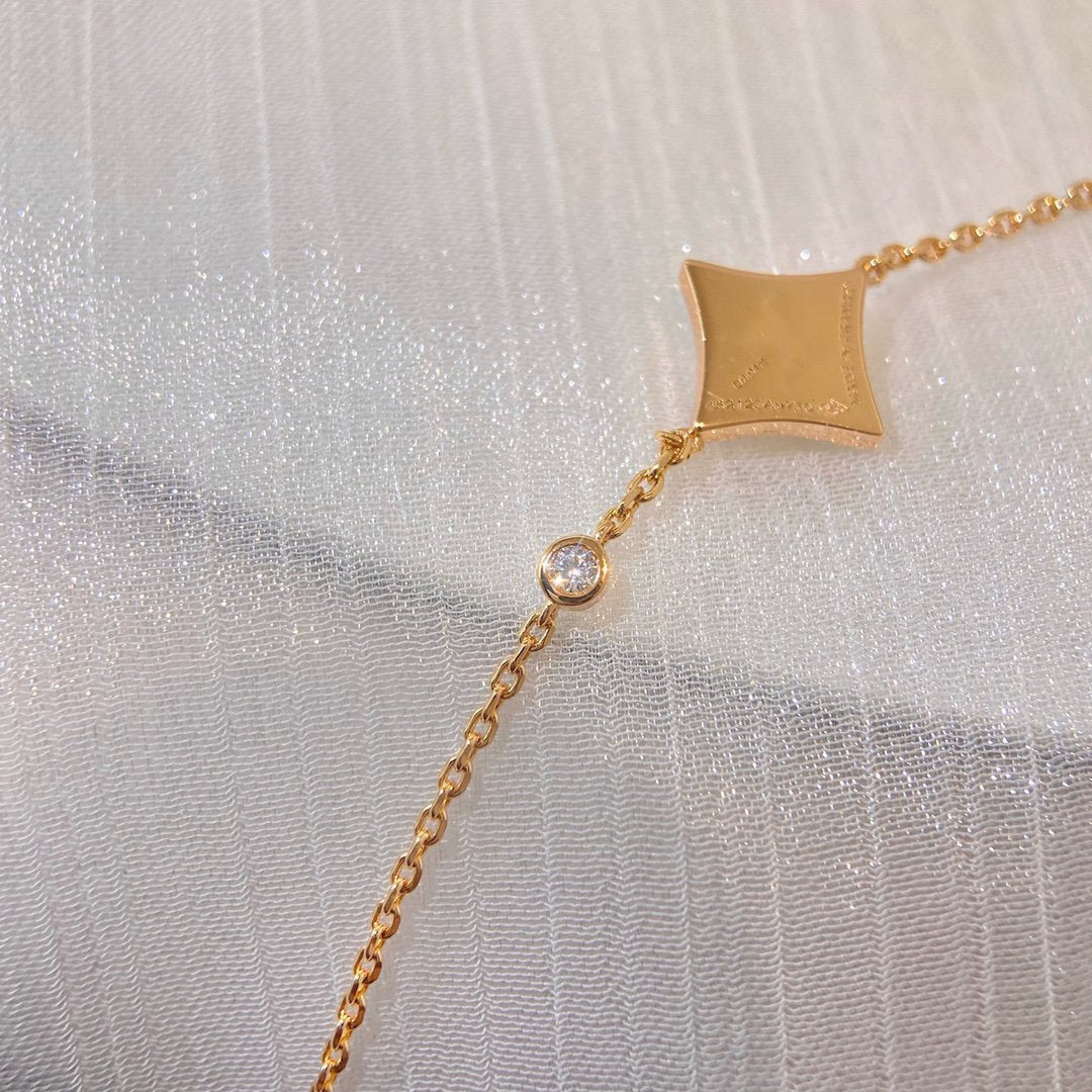 ®Jewelicorn®カラースターカーネリアンピンクゴールドダイヤモンドブレスレット