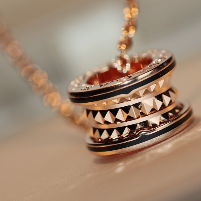 ¡®Jewelicorn¡¯ZERO 1 ROCK PEDANT PINK GOLD BLACK NECKLACE