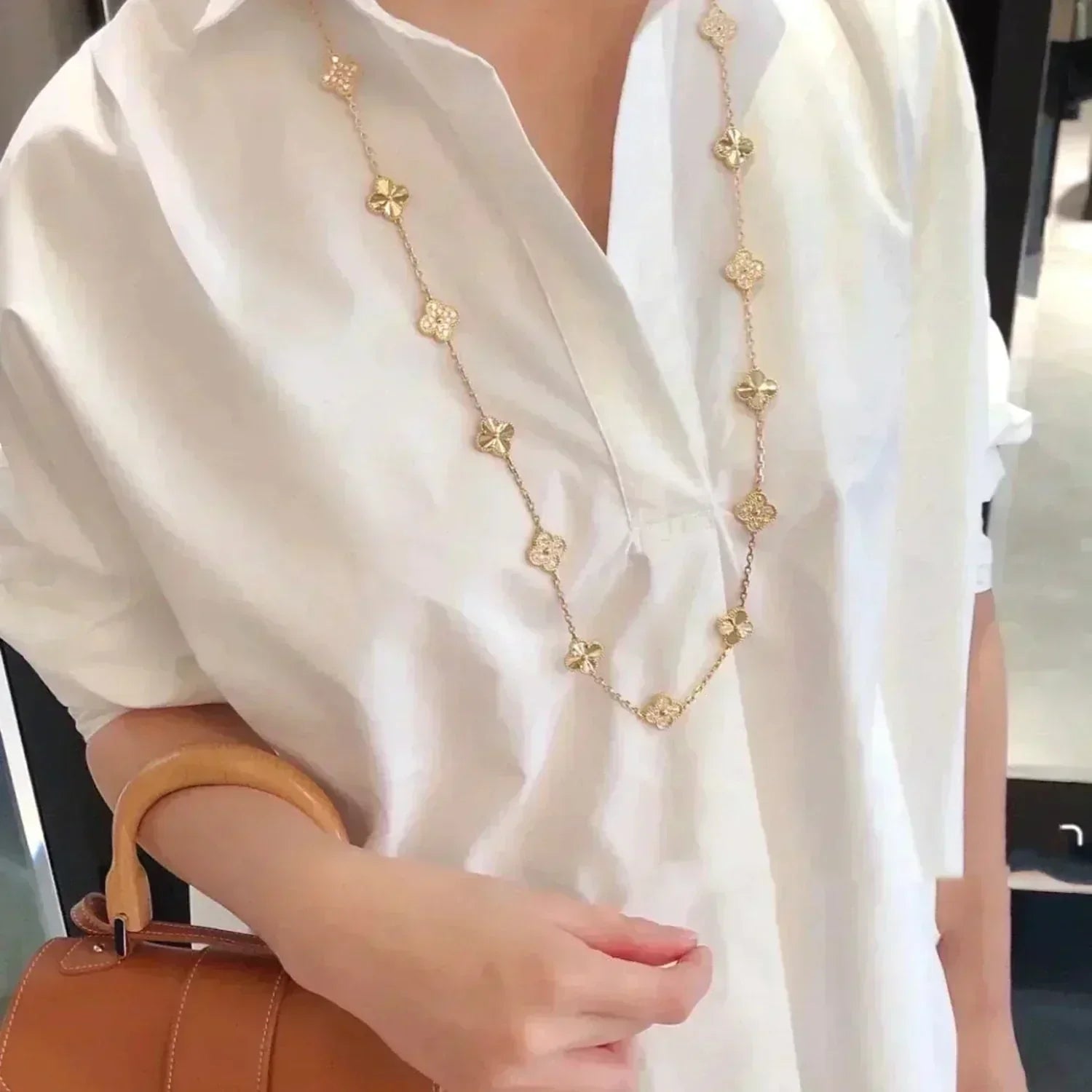 ®Jewelicorn®クローバー 20モチーフ レーザーダイヤモンドネックレス