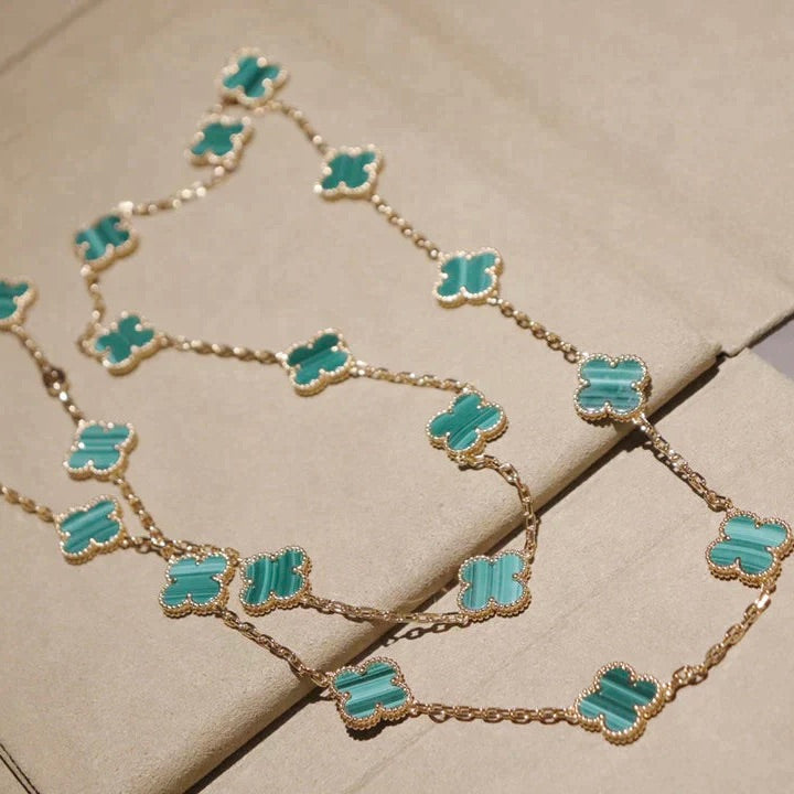 ¡®ジュエリコーン¡¯クローバー 20 モチーフ マラカイト ゴールド