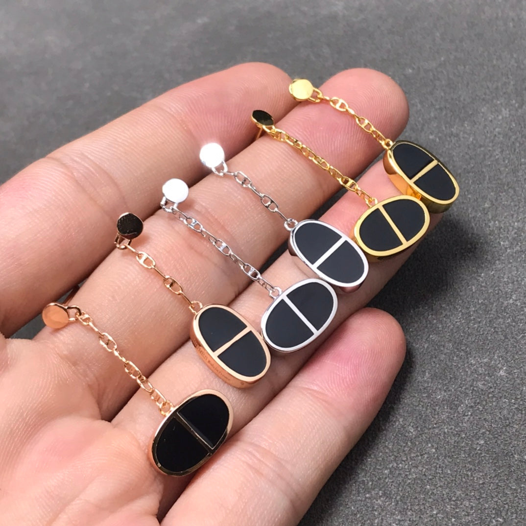 Jewelicorn KETTE VERSO SCHWARZE KERAMIK SILBER OHRRINGE