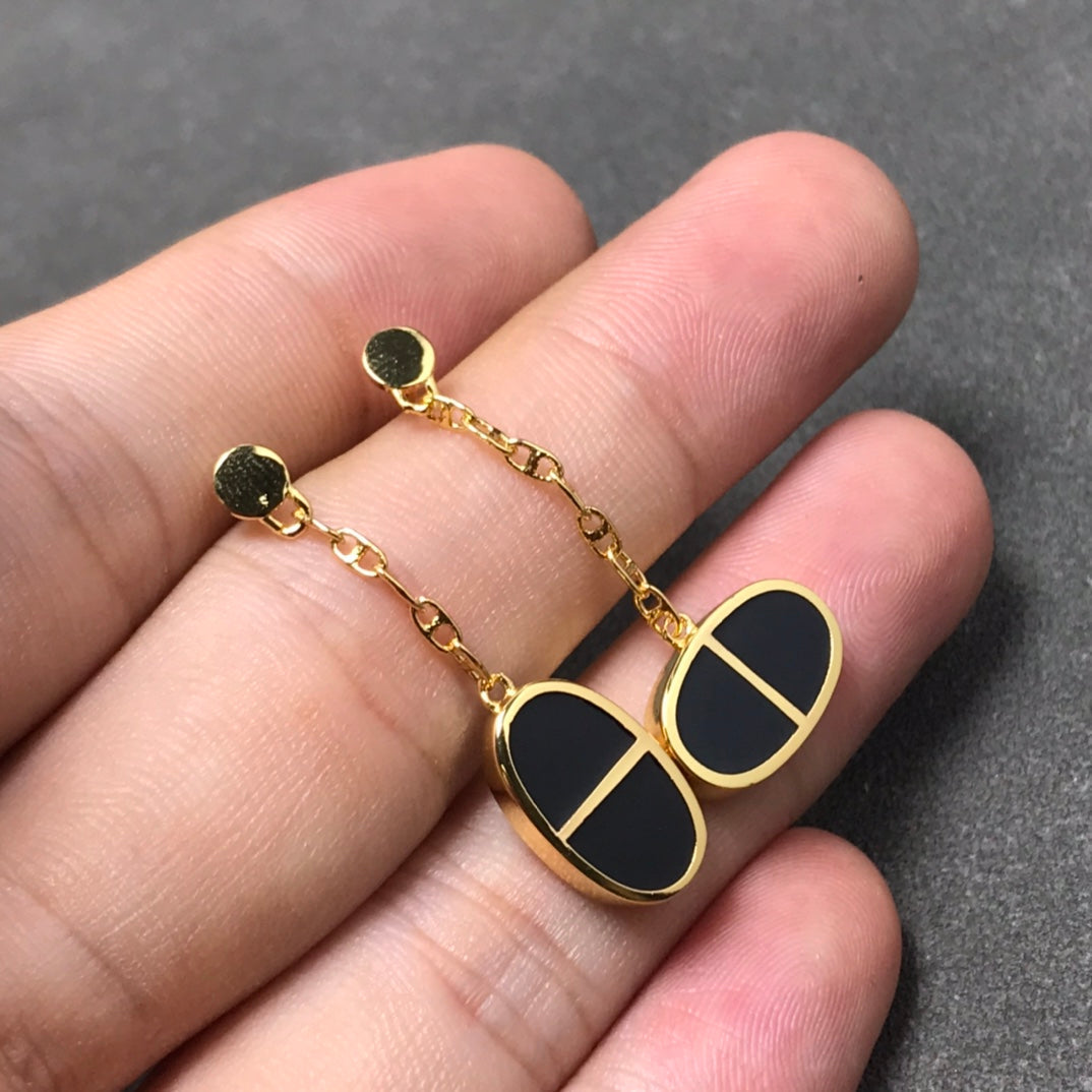 Jewelicorn KETTE VERSO SCHWARZE KERAMIK SILBER OHRRINGE