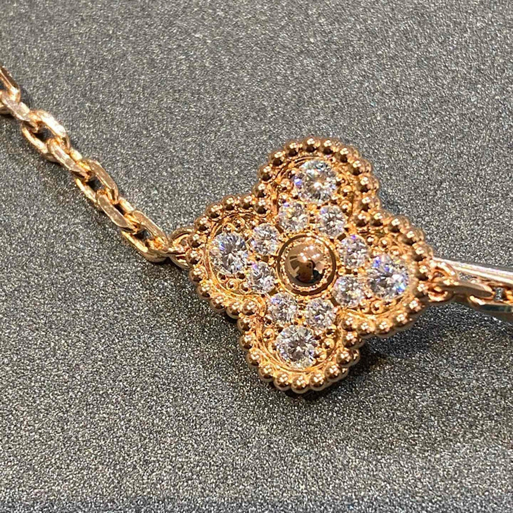 [⭐JeweliWhal] CLOVER 5 MOTIF FULL DIAMOND BRACELET COLLECTION